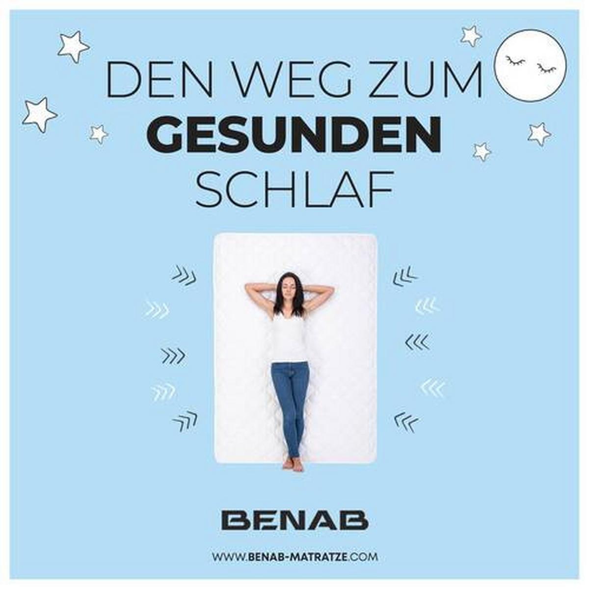 Komfortschaummatratze King Kokos 90x200 cm H3/H5 H: 22 cm - Weiß, LIFESTYLE, Textil (90/200cm) - Benab