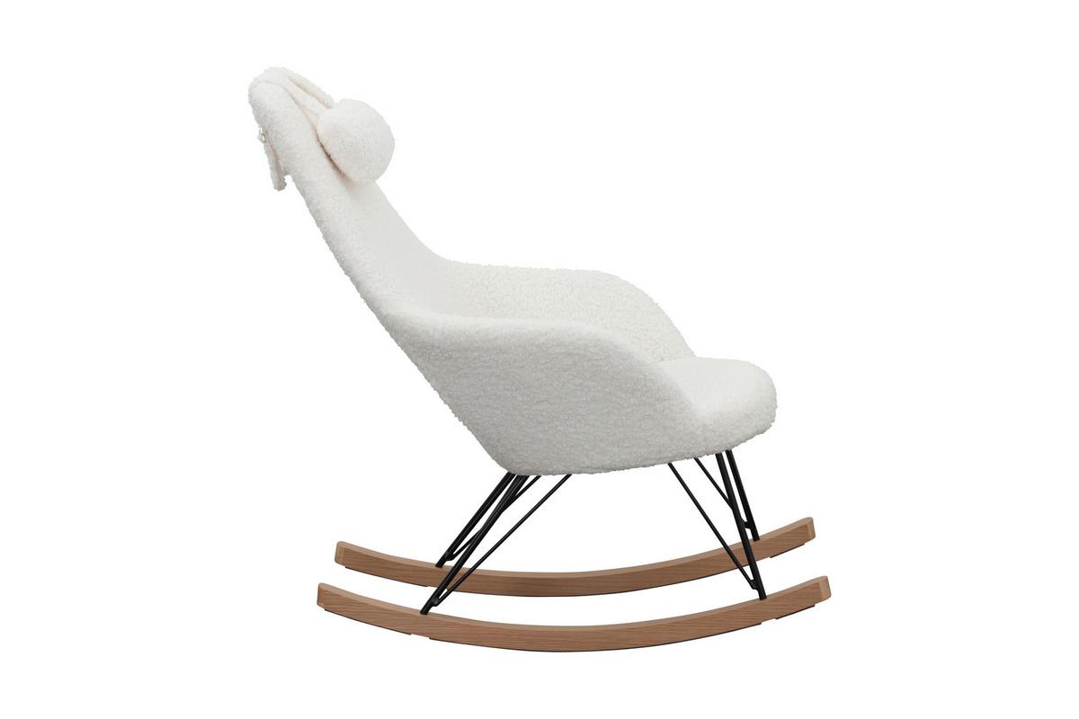 Schaukelstuhl Weiß B: 67 Cm - Eichefarben/Schwarz, MODERN, Textil/Metall (67/107/105cm) - Livetastic