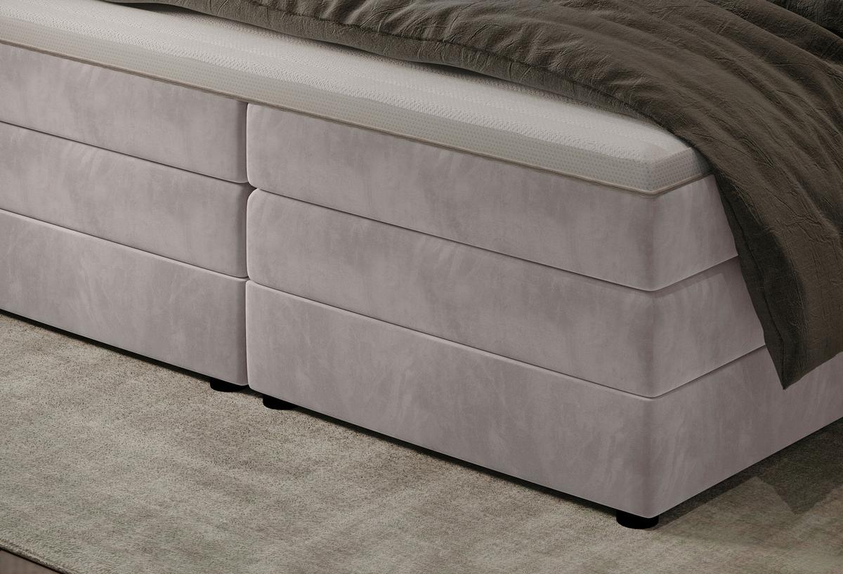 Boxspringbett Swing 2 Beige 180x200 Cm H3/h4 - Beige/Schwarz, ROMANTIK / LANDHAUS, Textil (184/121/212cm) - James Wood