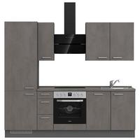 Kuchynská linka 240 cm, bridl.šedý betón/bridl.šedá - farba ušľachtilej ocele/bridlicová, Modern, kov/kompozitné drevo (240cm) - Nobilia