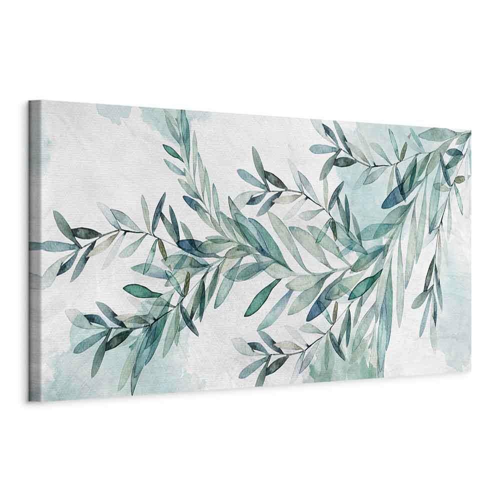 Leinwandbild Mint Calm Weiß Mintgrün B: 150 cm - Weiß/Mintgrün, Basics, Holz/Textil (150/50/1.2cm) - artgeist