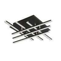 LED-Deckenleuchte 696-6bk - Chromfarben/Schwarz, Design, Kunststoff/Metall (45,5/45,5/8,5cm)