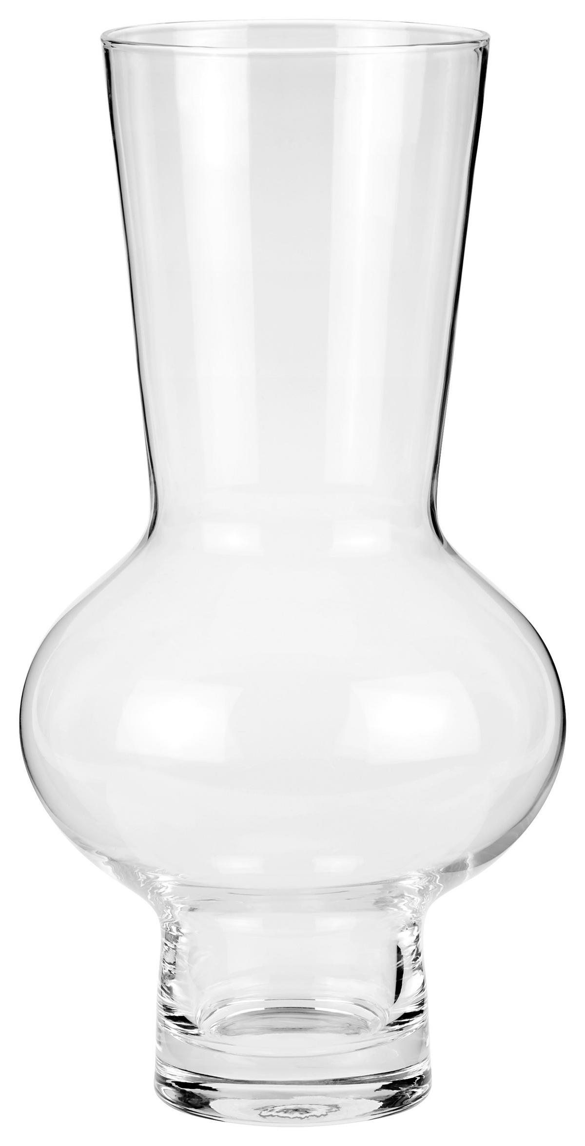 Vase Jolina Bauchig Klarglas H: 37 Cm - Klar, KONVENTIONELL, Glas (17/37cm) - Ondega