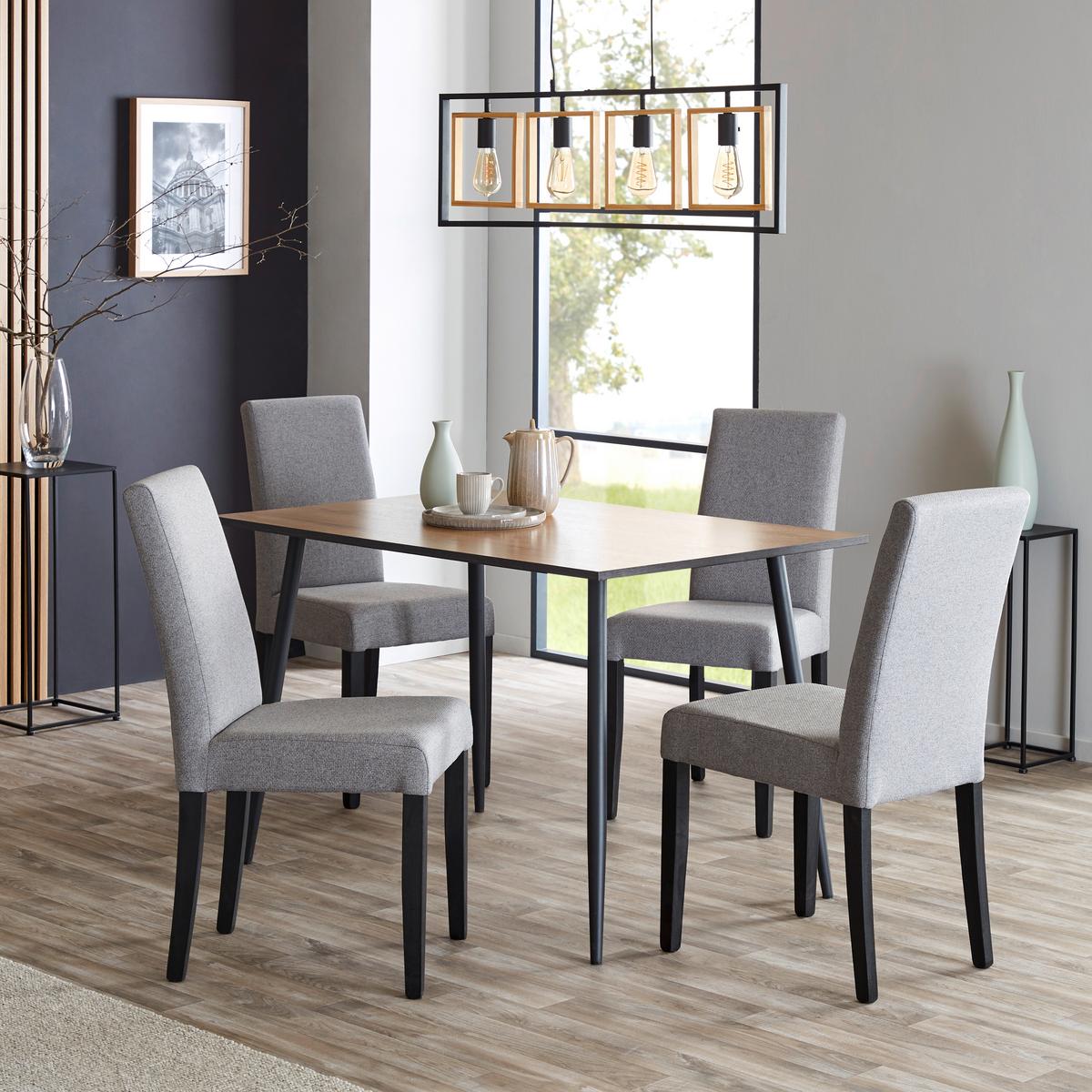 Esstisch Tom 120x76x80 Cm Naturfarben/schwarz - Schwarz/Naturfarben, KONVENTIONELL, Holzwerkstoff/Metall (120/76/80cm)