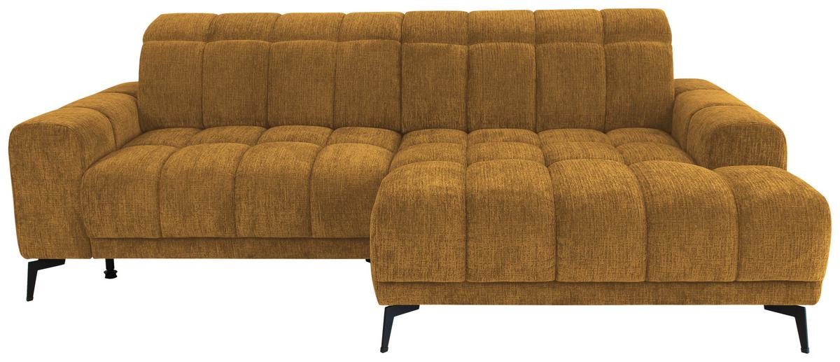 Rohová sedačka LAYA, pravá, horčicovožltá ženilka KANSAS - horčicovožltá, Modern, textil (250/155cm) - Premium Living