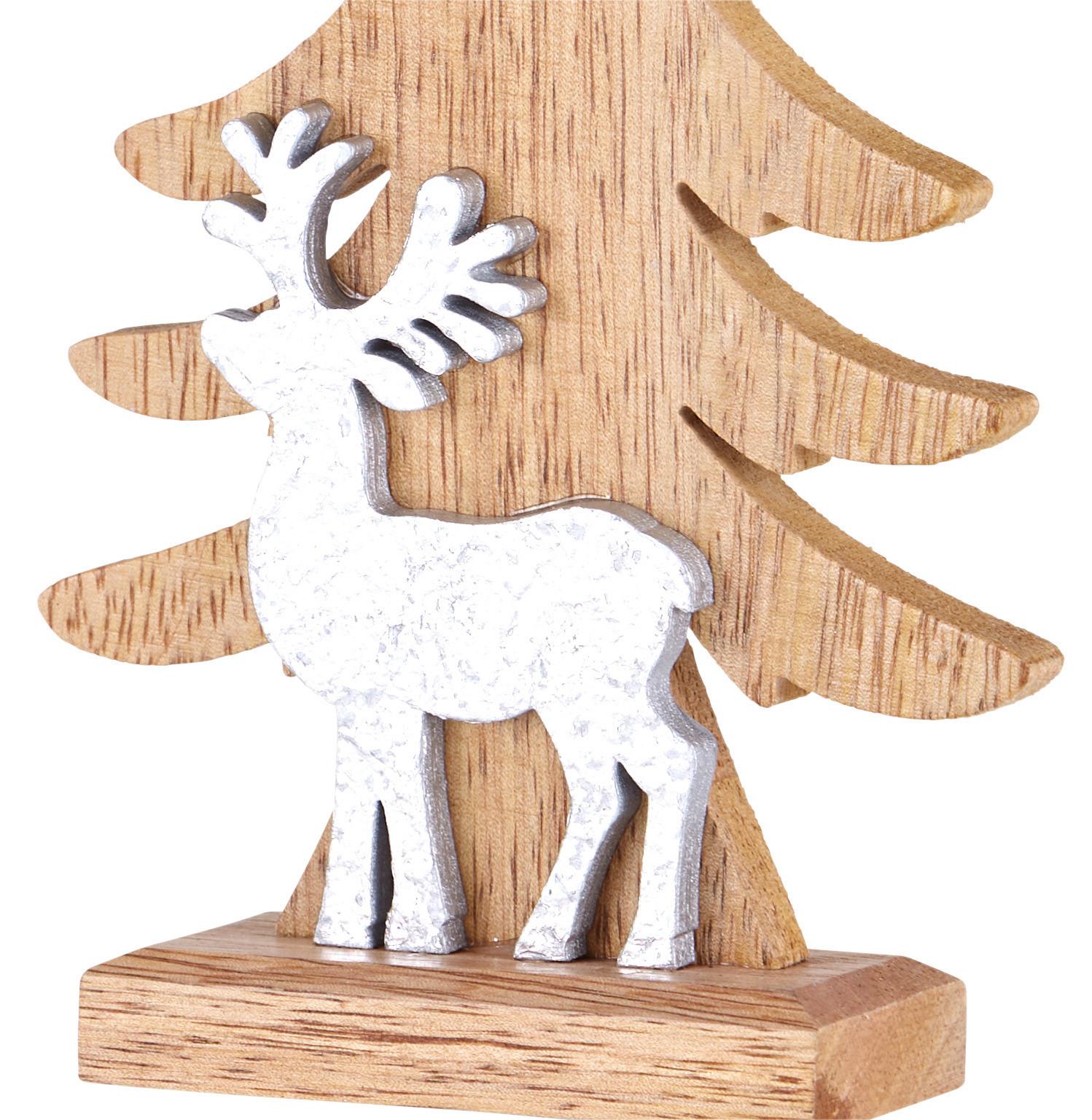 Dekobaum Romilda - Silberfarben/Naturfarben, KONVENTIONELL, Holz (11/4/19cm) - Ondega