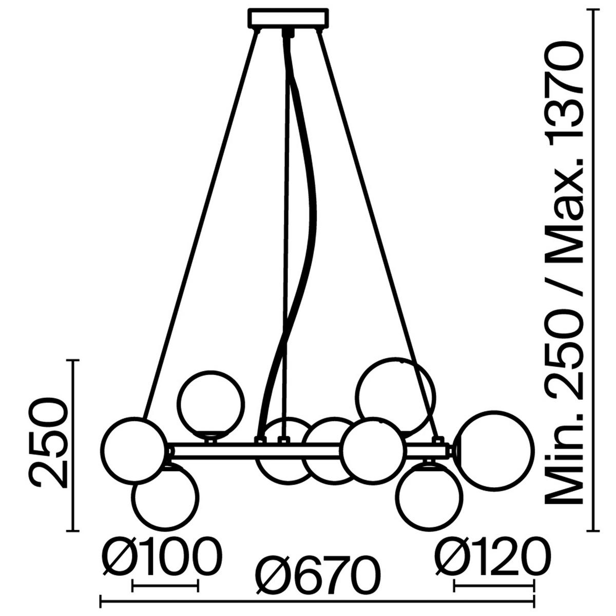 Pendelleuchte Dallas - Schwarz, Trend, Glas/Metall (25/137/67cm) - MAYTONI