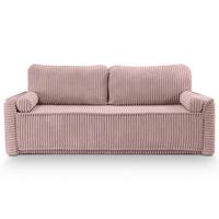 Schlafsofa Grubs Rosa B: 225cm - Schwarz/Rosa, Basics, Holz/Textil (225/96/93cm) - MID.YOU