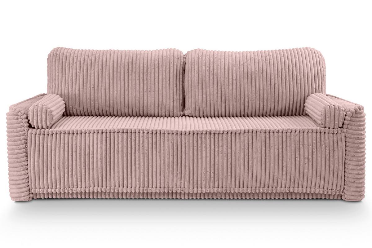 Schlafsofa Grubs Rosa B: 225cm - Schwarz/Rosa, Basics, Holz/Textil (225/96/93cm) - MID.YOU