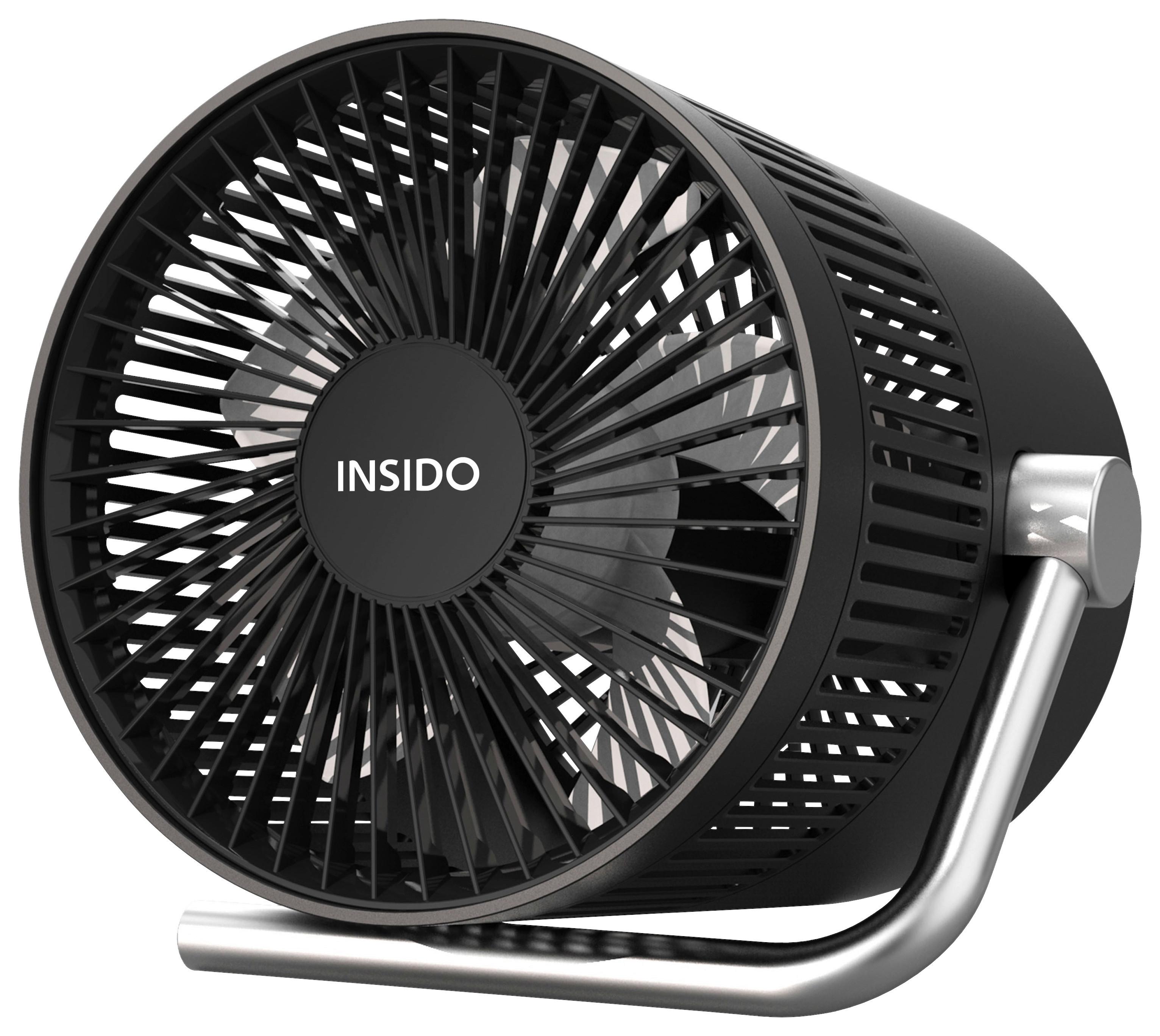 Stolní Ventilátor Lupus - černá/barvy nerez oceli, Moderní, kov/plast (13,1/13/13cm) - Insido