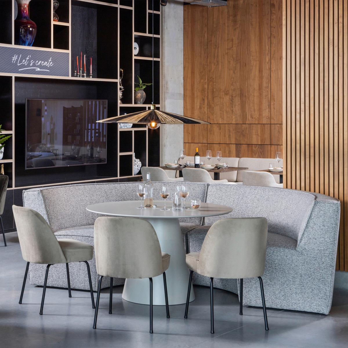 Esstisch Jorre Beige L: 120 Cm - Beige, Design, Holzwerkstoff (120/120/76cm) - Livetastic