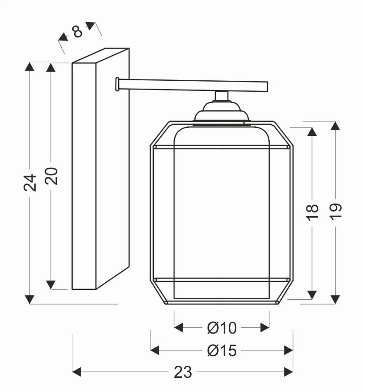 Wandleuchte 21-10186 Jonera - Schwarz, KONVENTIONELL, Metall (23/15/24cm)