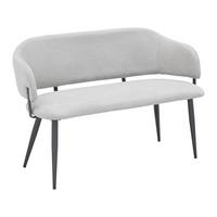 Lavice NINO svěle šedá - šedá/černá, Moderní, kov/dřevo (120/80/58cm) - Bessagi Home