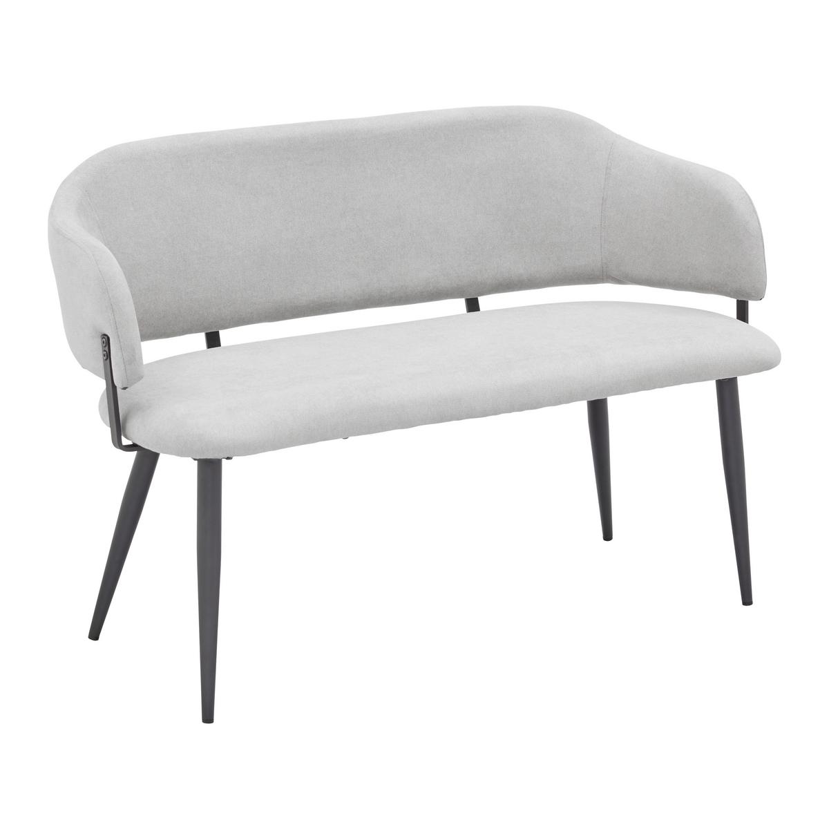 Lavice NINO svěle šedá - šedá/černá, Moderní, kov/dřevo (120/80/58cm) - Bessagi Home