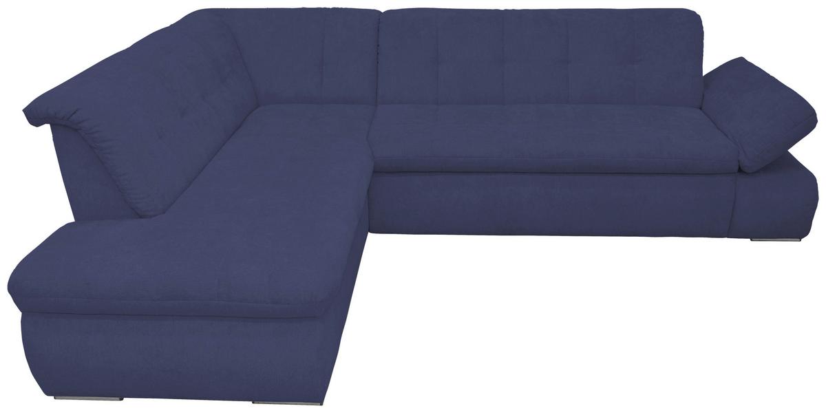 Ecksofa Mit Armteilverstellung Moric Dunkelblau Mikrofaser - Chromfarben/Dunkelblau, KONVENTIONELL, Textil (216/273cm) - MID.YOU