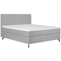 Boxspringbett Linz 140x200 Cm Grau Inkl. Topper - Schwarz/Grau, MODERN, Textil (140/200cm) - MID.YOU