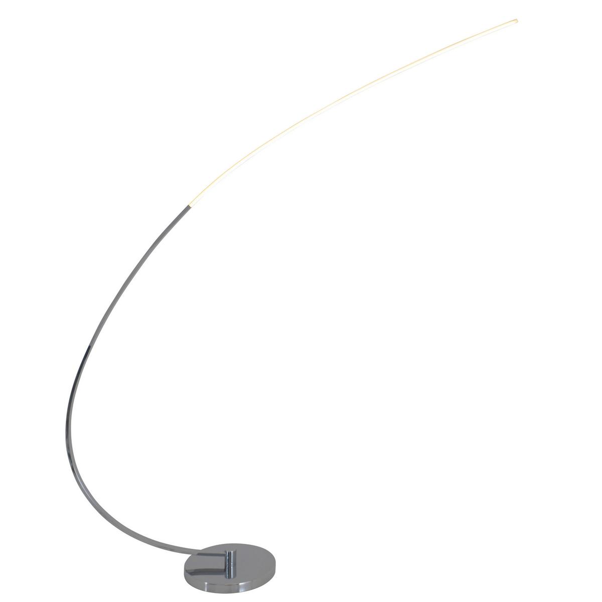 Stehlampe Loop Line Chromfarben Gebogen - Chromfarben, Design, Metall (25/150cm) - Näve