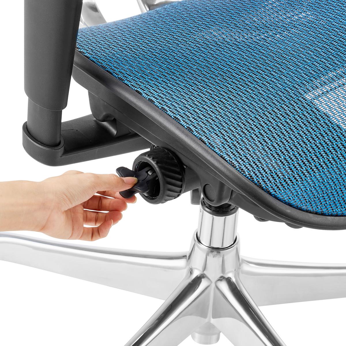 Drehstuhl Ergohuman Ultra Gen Blau B: 65cm - Blau/Silberfarben, MODERN, Kunststoff/Textil (65/132/60cm) - MID.YOU