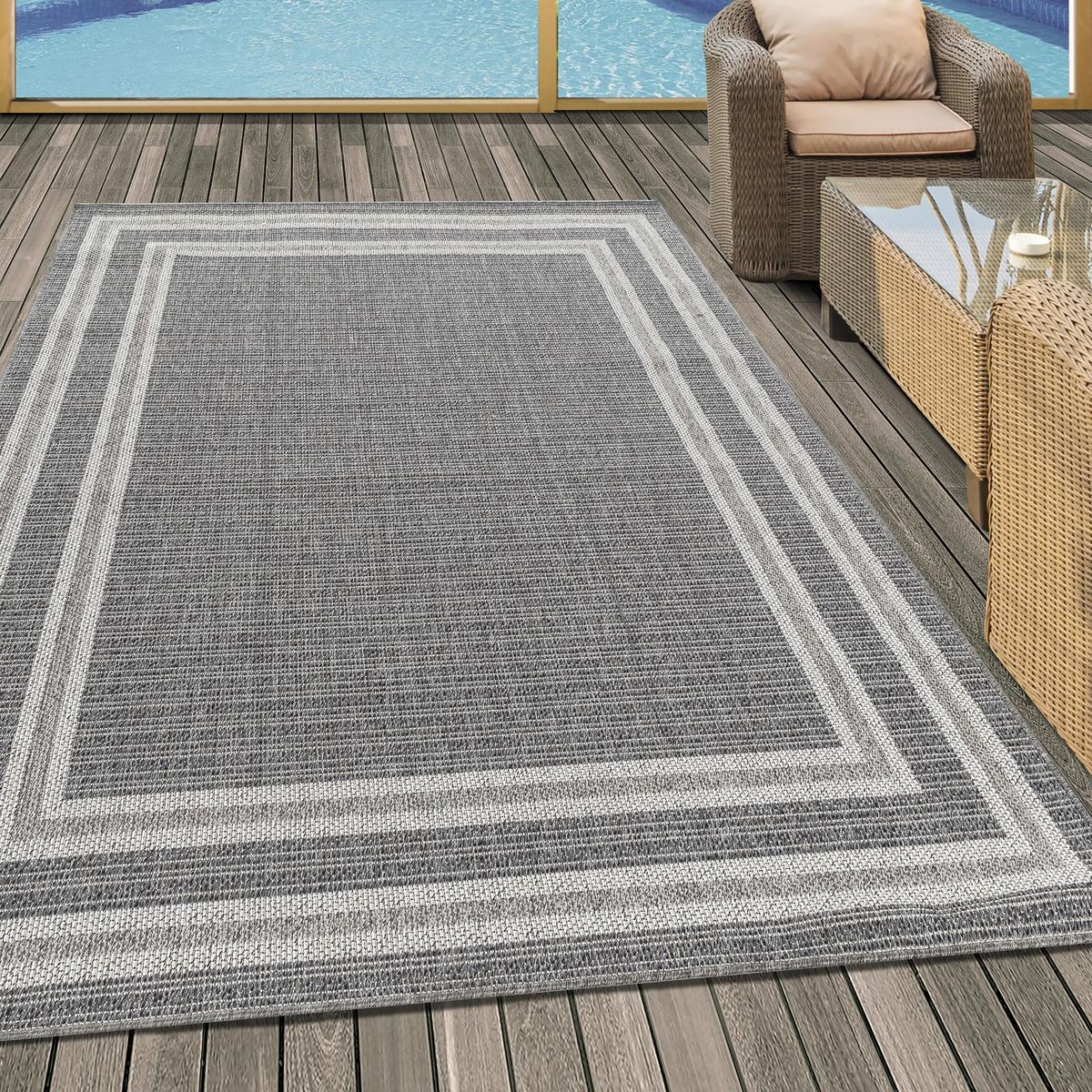 Flachwebteppich Aruba - Grau, Design, Textil (60/100cm)