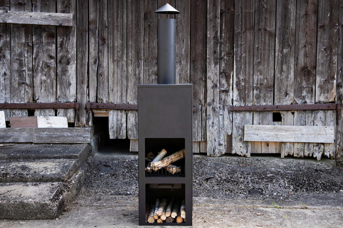 Feuerstelle Makarima - Schwarz, KONVENTIONELL, Metall (45/199/45cm) - Gardenson