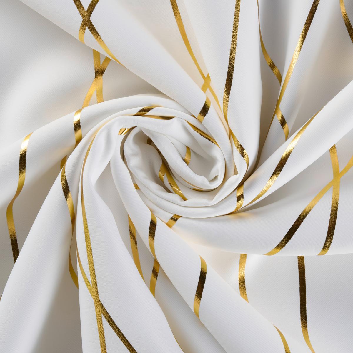 ZATEMŇOVACÍ ZÁVES Glamour, 140/245 cm - biela/zlatá, Lifestyle, textil (140/245cm) - Modern Living
