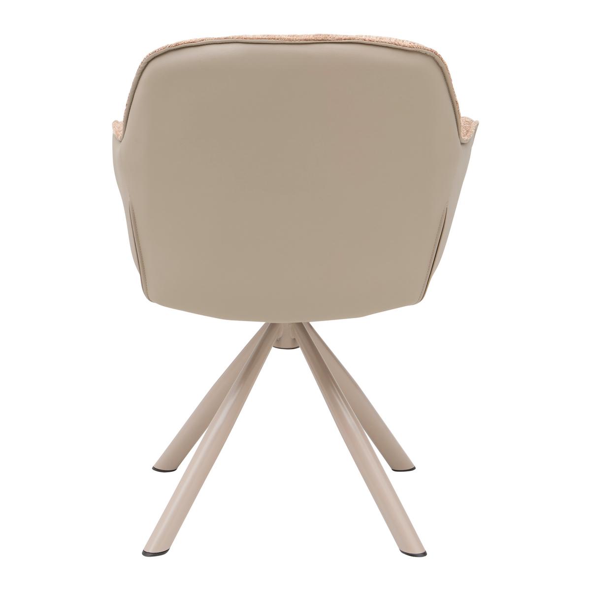 Stolička s podrúčkami EILEEN hnedá/sivá/béžová - hnedá/sivá, Modern, kov/textil (62/85/62cm) - Mömax