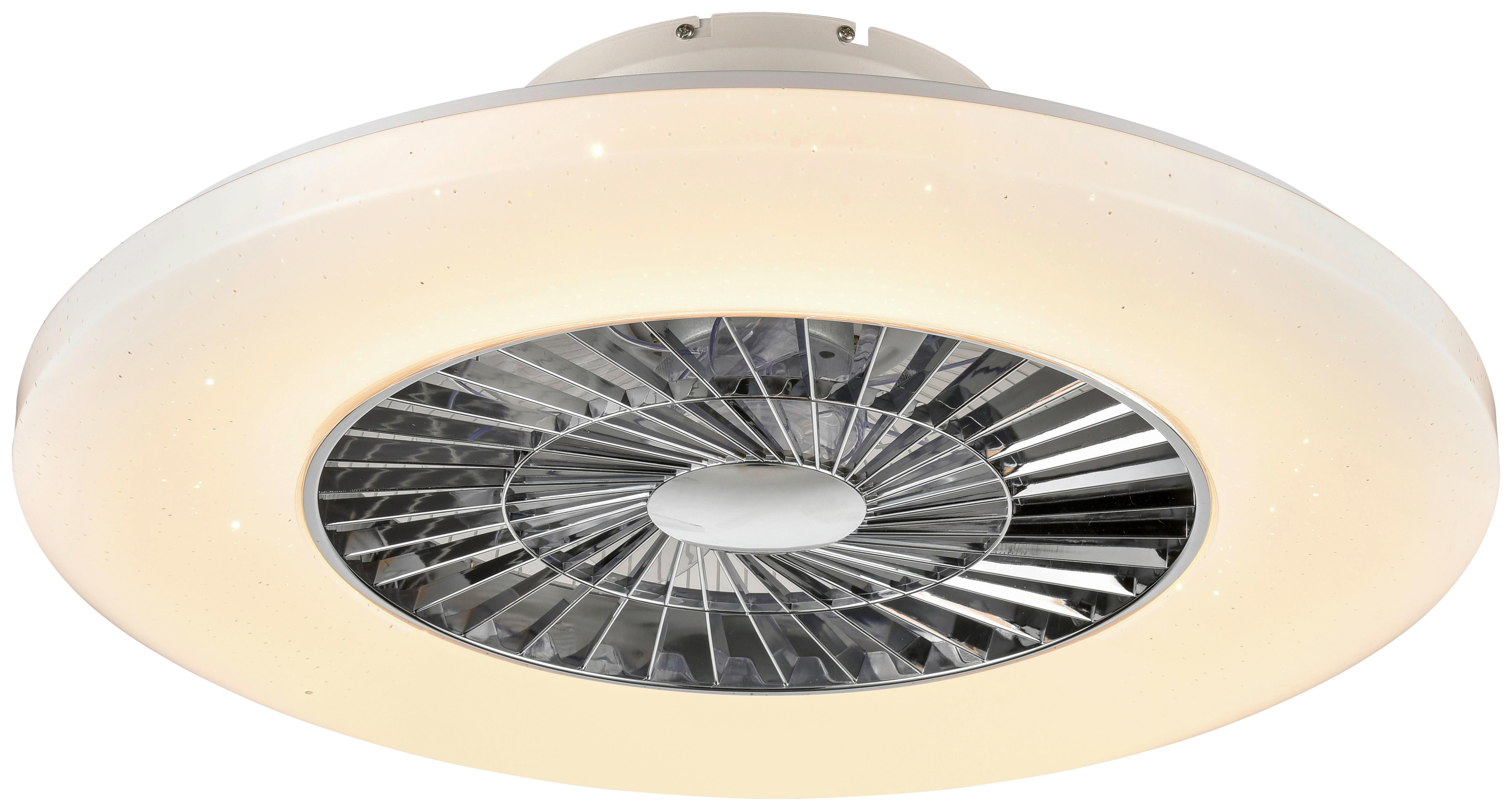 LED stropné svietidlo Luftiku s ventilátorom Ø 59cm - biela, Konventionell, plast (59/19,5cm) - Premium Living