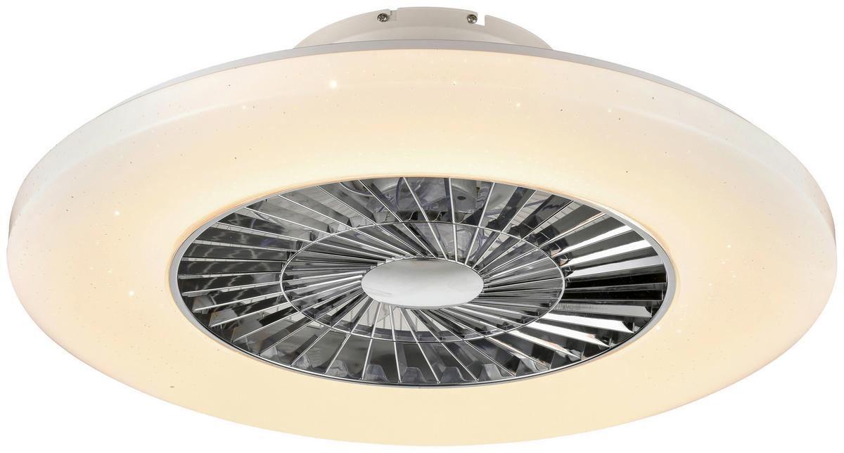 LED stropné svietidlo Luftiku s ventilátorom Ø 59cm - biela, Konventionell, plast (59/19,5cm) - Premium Living