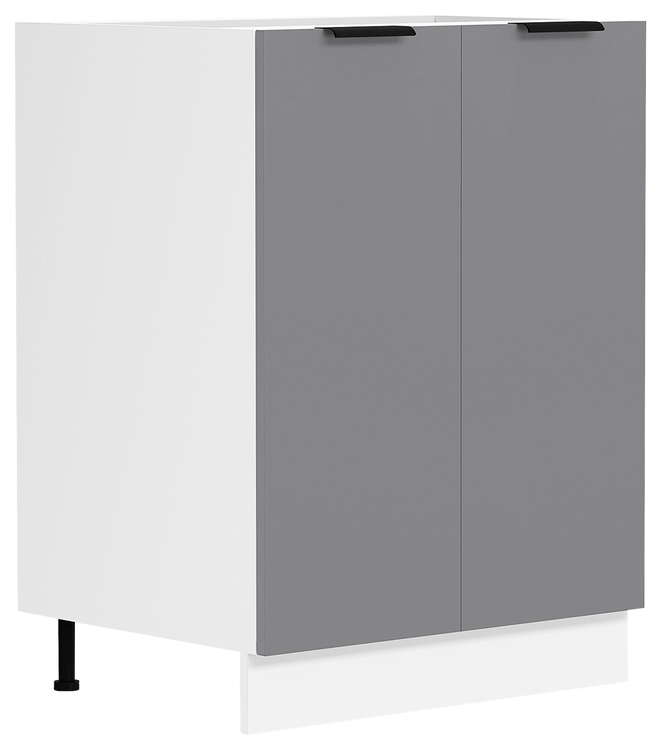 Küchenunterschrank Fasola Weiß/Anthrazit B: 60 cm - Anthrazit/Weiß, Trend, Holzwerkstoff (60/82/46cm) - MID.YOU