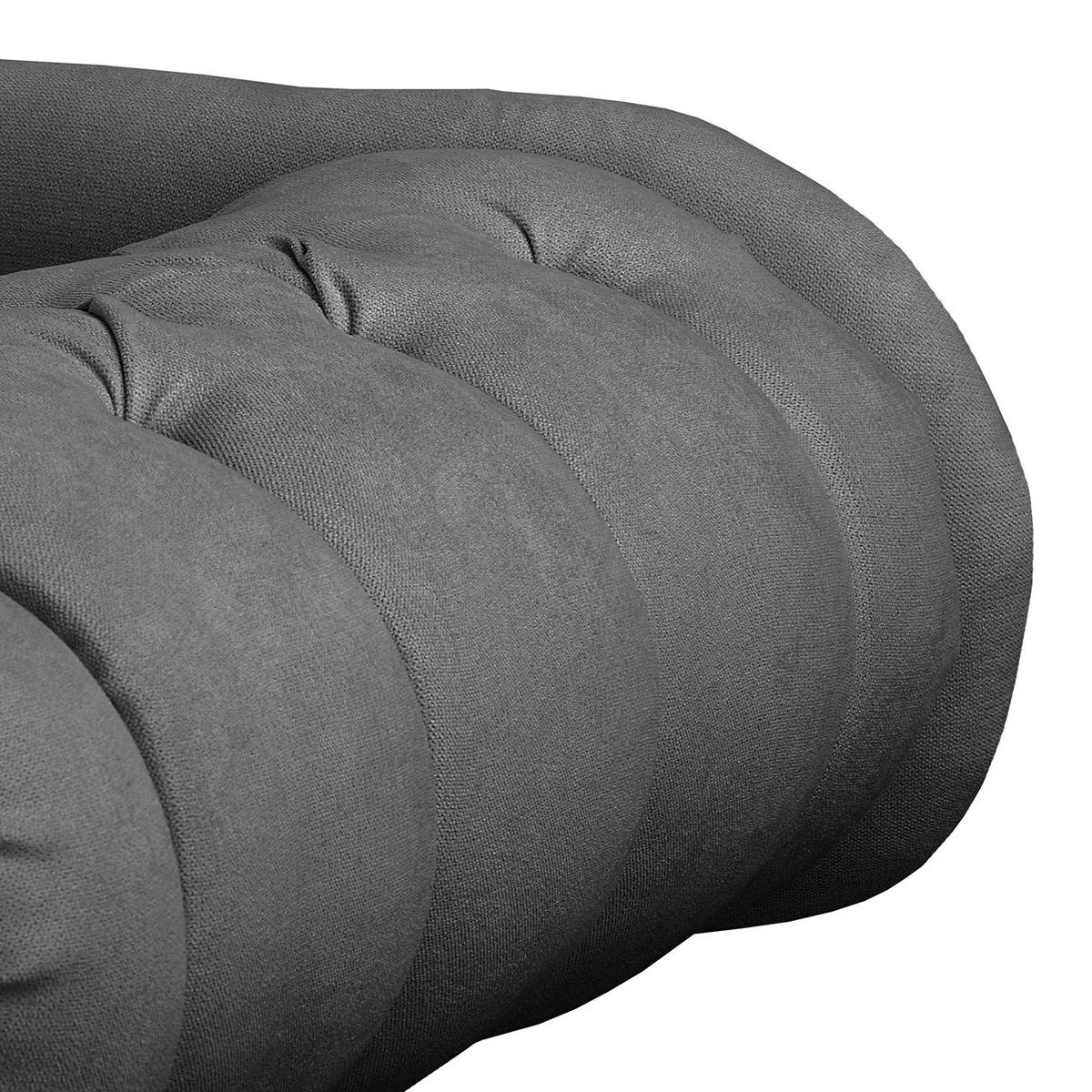 Récamiere Pako Dunkelgrau B: 185cm - Dunkelgrau/Braun, Design, Textil (185/93/75cm) - Livetastic