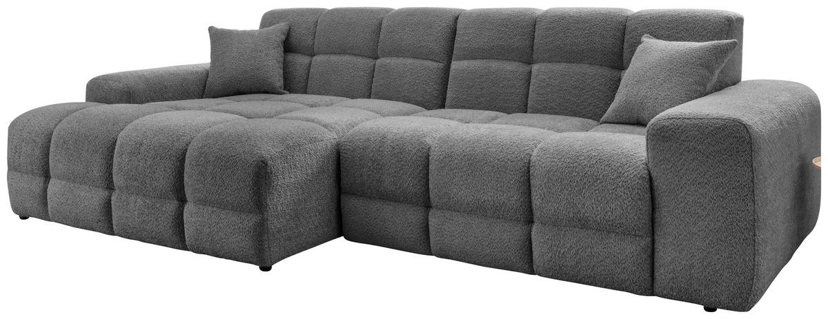 Ecksofa Bosco Anthrazit S: 152x301 cm - Anthrazit/Schwarz, MODERN, Textil (152/301cm) - Livetastic