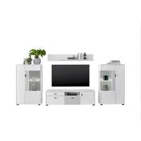 Wohnwand Hudson Schwarz/Weiß B: 320cm - Schwarz/Weiß, Design, Glas/Holzwerkstoff (320/180/42cm) - MID.YOU
