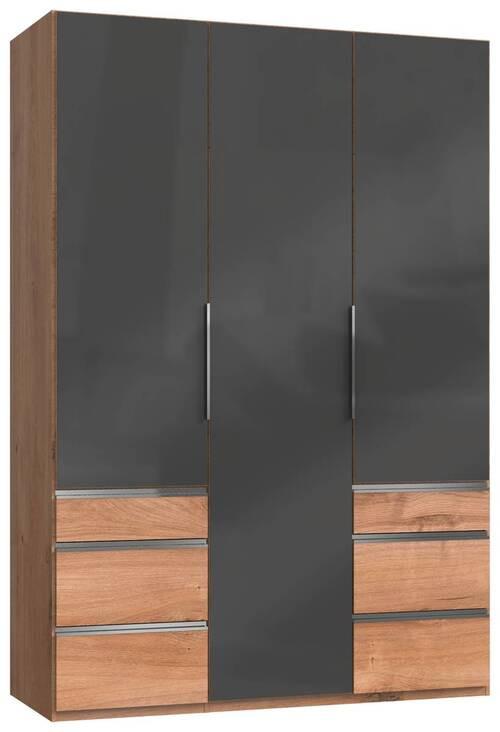Drehtürenschrank 150cm Level, Grau/eiche Dekor - Eichefarben/Grau, MODERN, Glas/Holzwerkstoff (150/216/58cm) - MID.YOU