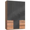 Drehtürenschrank 150cm Level, Grau/eiche Dekor - Eichefarben/Grau, MODERN, Glas/Holzwerkstoff (150/216/58cm) - MID.YOU