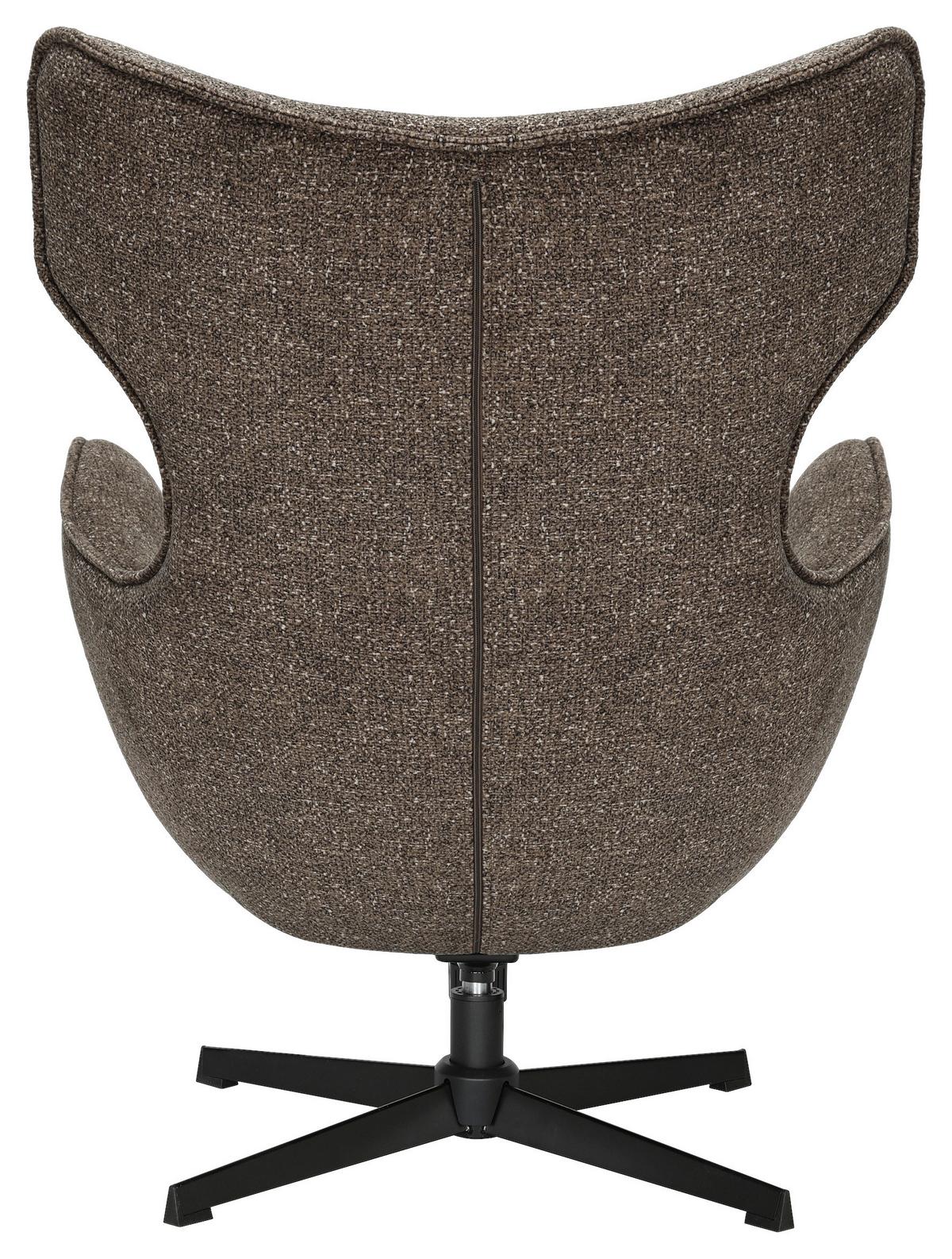 Otočné křeslo FLAVIO, šedohnědá - černá/šedavě hnědá, Moderní, kov/textil (74/98/83cm) - Mömax