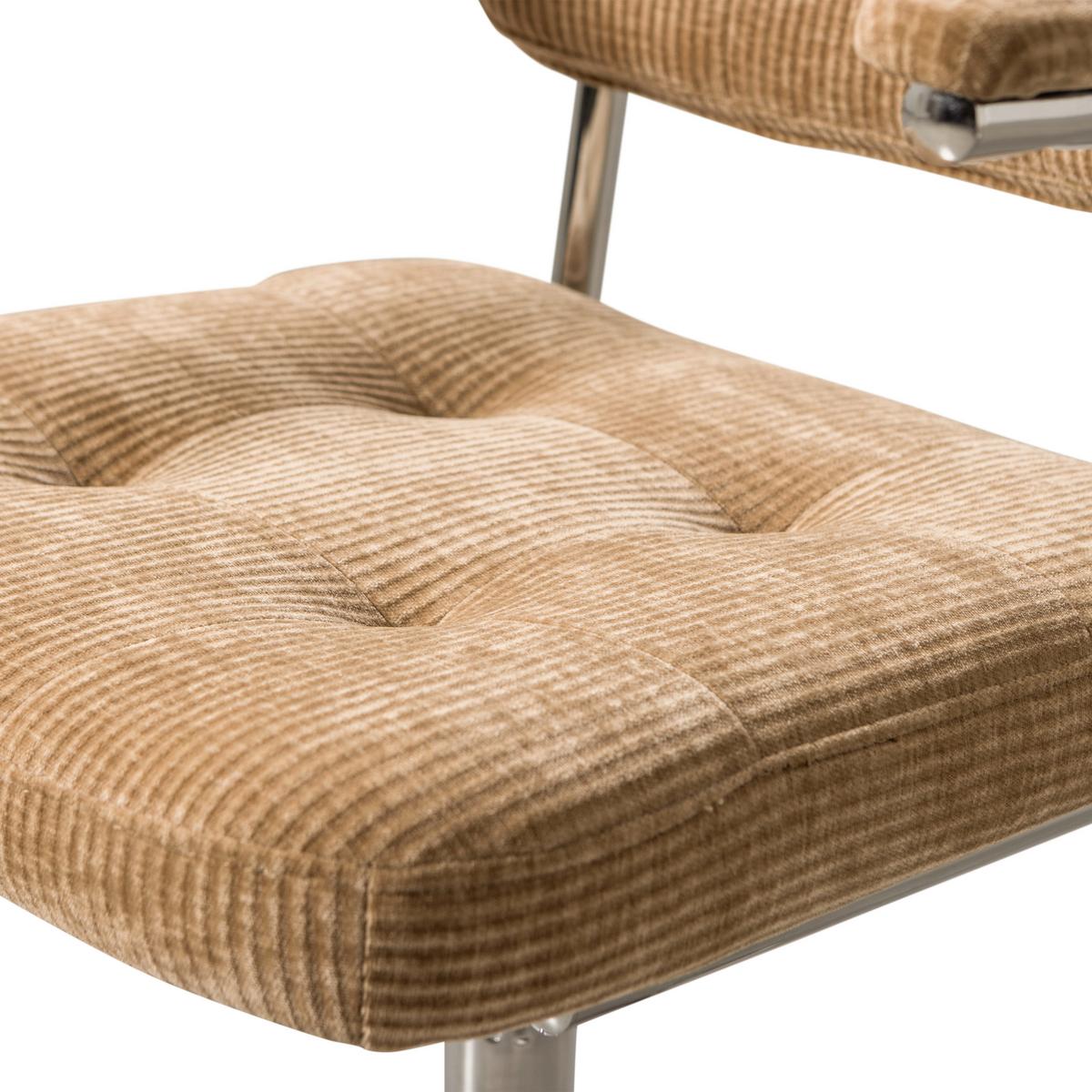 Drehstuhl Kova Sandfarben B: 54cm - Sandfarben/Chromfarben, MODERN, Kunststoff/Textil (54/87/60cm) - Livetastic