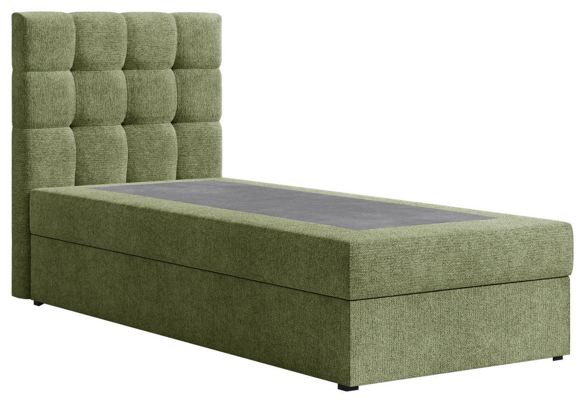 Boxbett Oslo mit Topper 90x200 - Dunkelgrün/Schwarz, MODERN, Holz/Kunststoff (90/200cm) - Livetastic