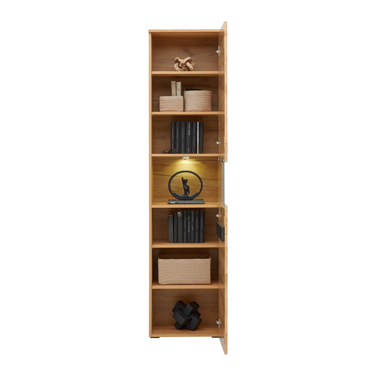 Vitrine Alana - MODERN, Glas/Holzwerkstoff (46,9/195,4/33cm)