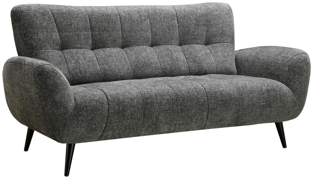 Třímístná pohovka PRAG, tmavě šedá - černá/tmavě šedá, Basics, kov/dřevo (185/89cm) - P & B