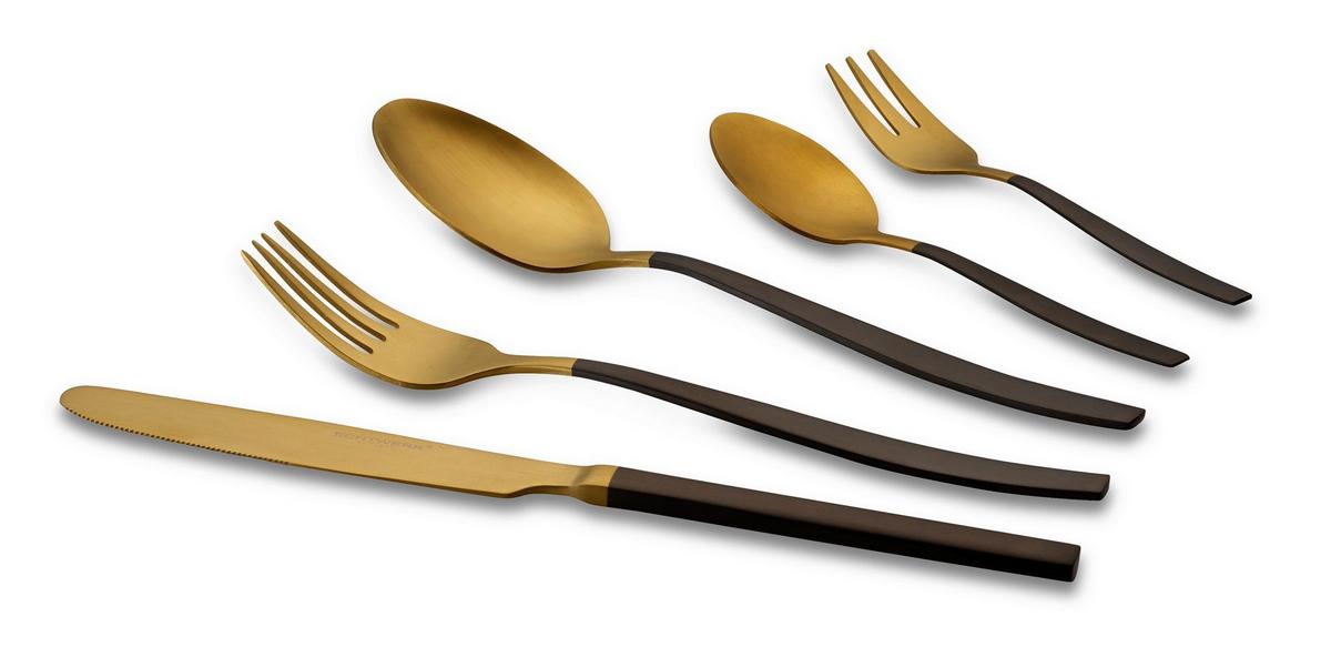 Besteckset Besteck Set Positano 20tlg - Goldfarben, Basics, Metall - Echtwerk