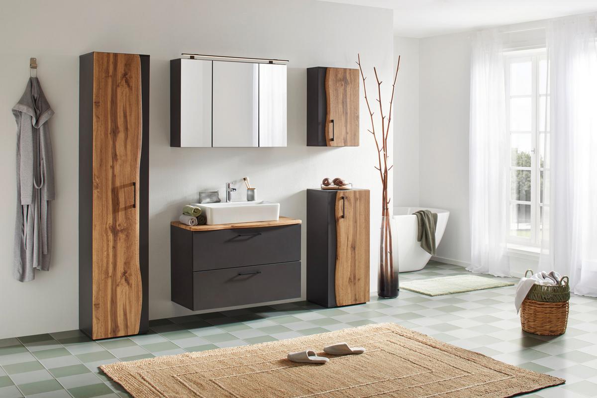 Skříňka pod umyvadlo Timber TIMBER -EXKLUSIV- - Moderní, kov/kompozitní dřevo (90/61/45cm) - Premium Living