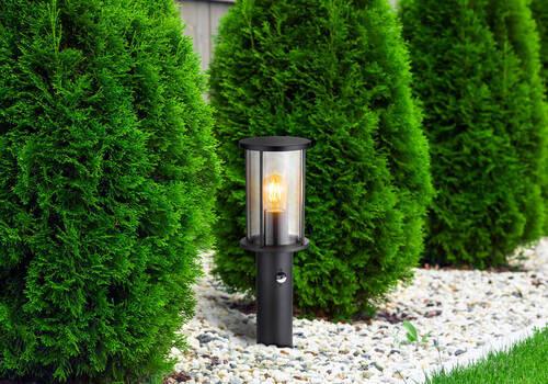 Außenleuchte 31361s - Schwarz, KONVENTIONELL, Glas/Metall (14,3/45cm) - Globo