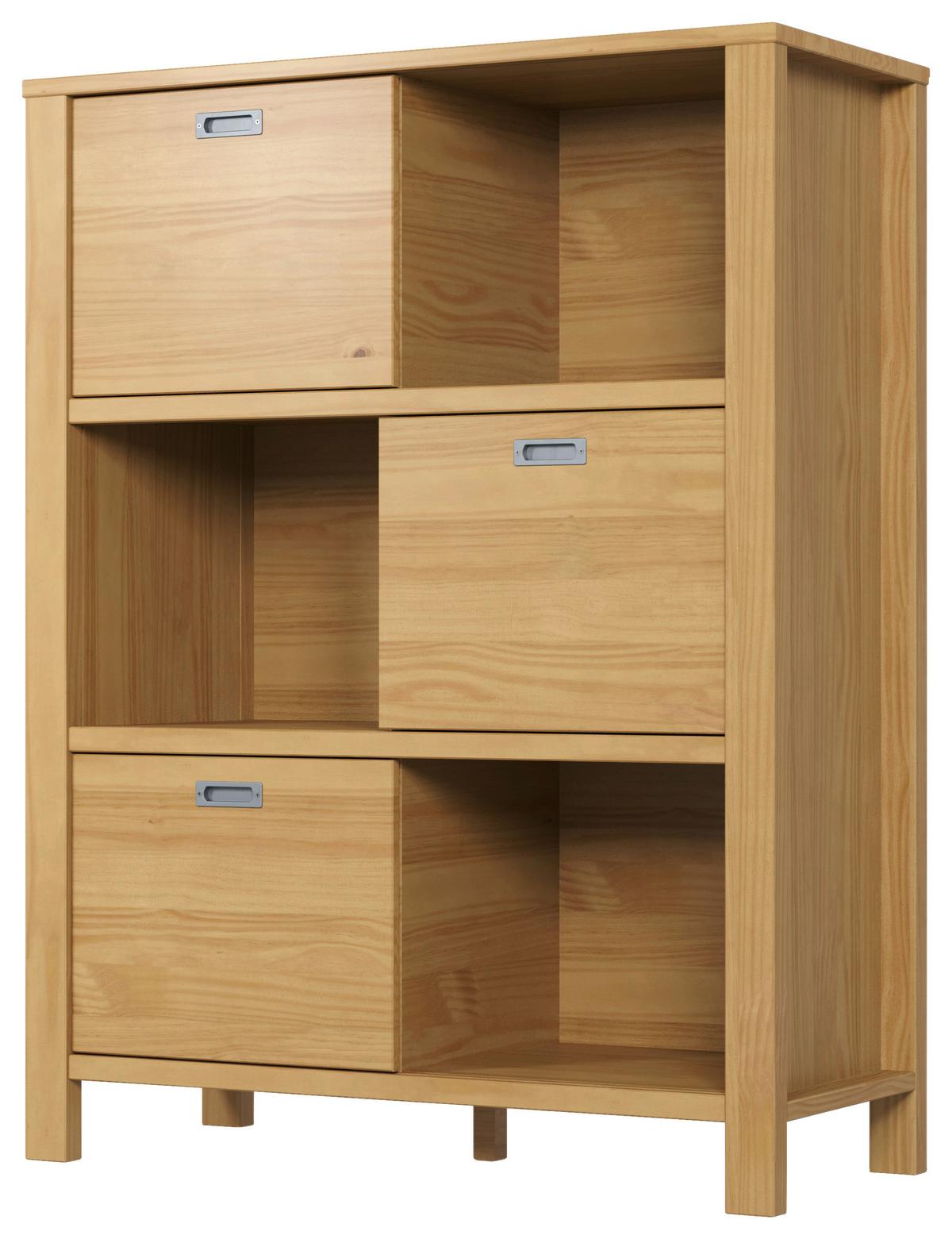 Könyvesszekrény Tolóajtókkal Eterno - natúr, Konventionell, faalapú anyag/fa (100/130/43cm) - Livetastic