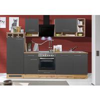 Küchenzeile ohne Geräte B: 280 cm Grau/Wildeiche Dekor - Wildeiche/Grau, Basics, Holzwerkstoff (280cm) - Respekta