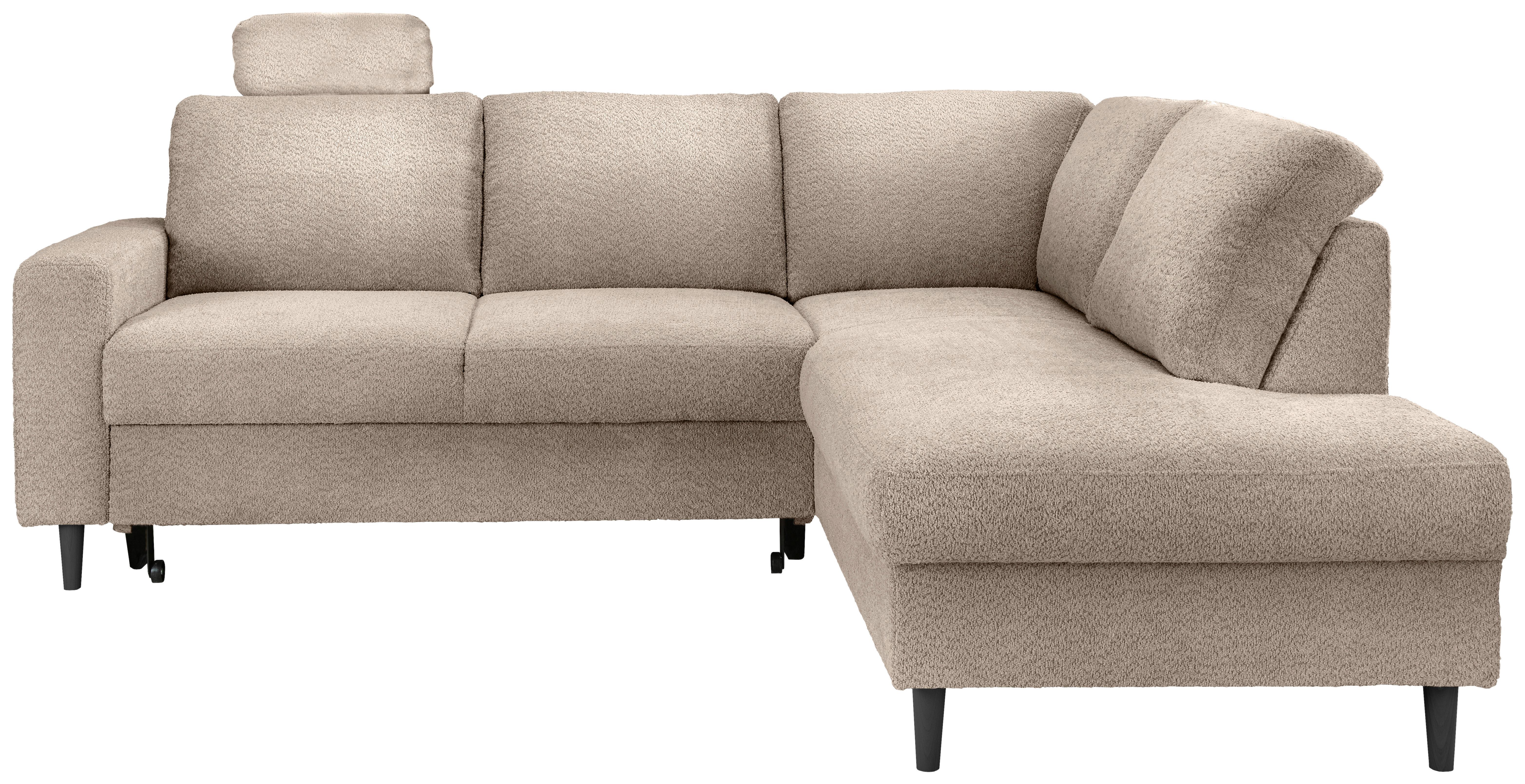 Eckschlafsofa Passione, Beige S: 242x200 Cm - Beige/Schwarz, MODERN, Textil (242/200cm) - Livetastic