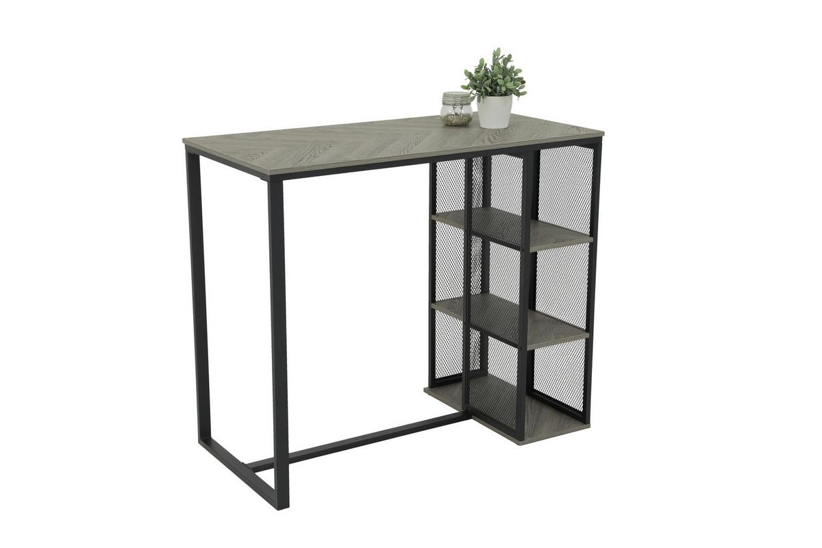 BARTISCH KLARA BT - Schwarz/Grau, MODERN, Holzwerkstoff/Metall (120/102,5/60cm) - P & B