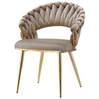 SADA ŽIDLÍ S PODRUČKAMI FINESSE 125 - barvy zlata/béžová, Design, kov/plast (61/82/60cm) - Kayoom
