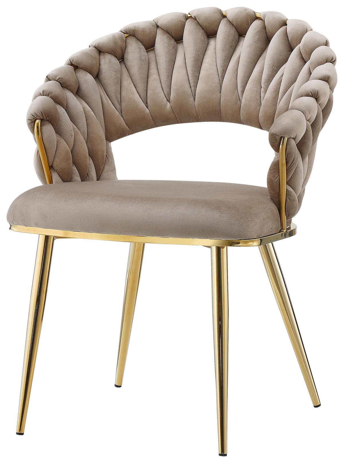 SADA ŽIDLÍ S PODRUČKAMI FINESSE 125 - barvy zlata/béžová, Design, kov/plast (61/82/60cm) - Kayoom