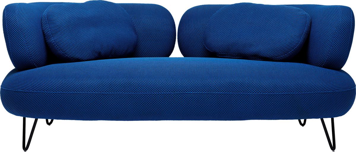 2-Sitzer-Sofa Beppo Blau B: 182 cm - Blau/Schwarz, Design, Textil (182/72/94cm) - Kare-Design