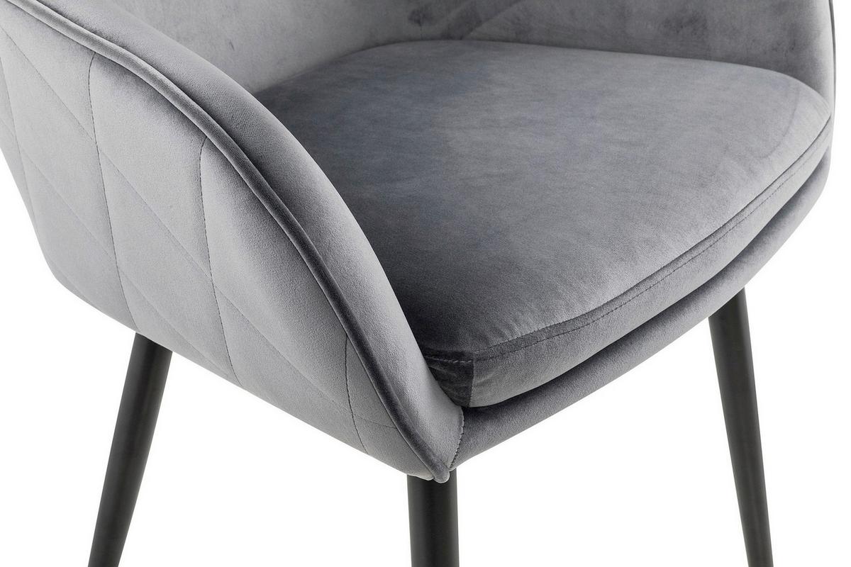 Armlehnstuhl Grau B: 61cm - Schwarz/Grau, MODERN, Textil/Metall (61/85/60cm) - Livetastic